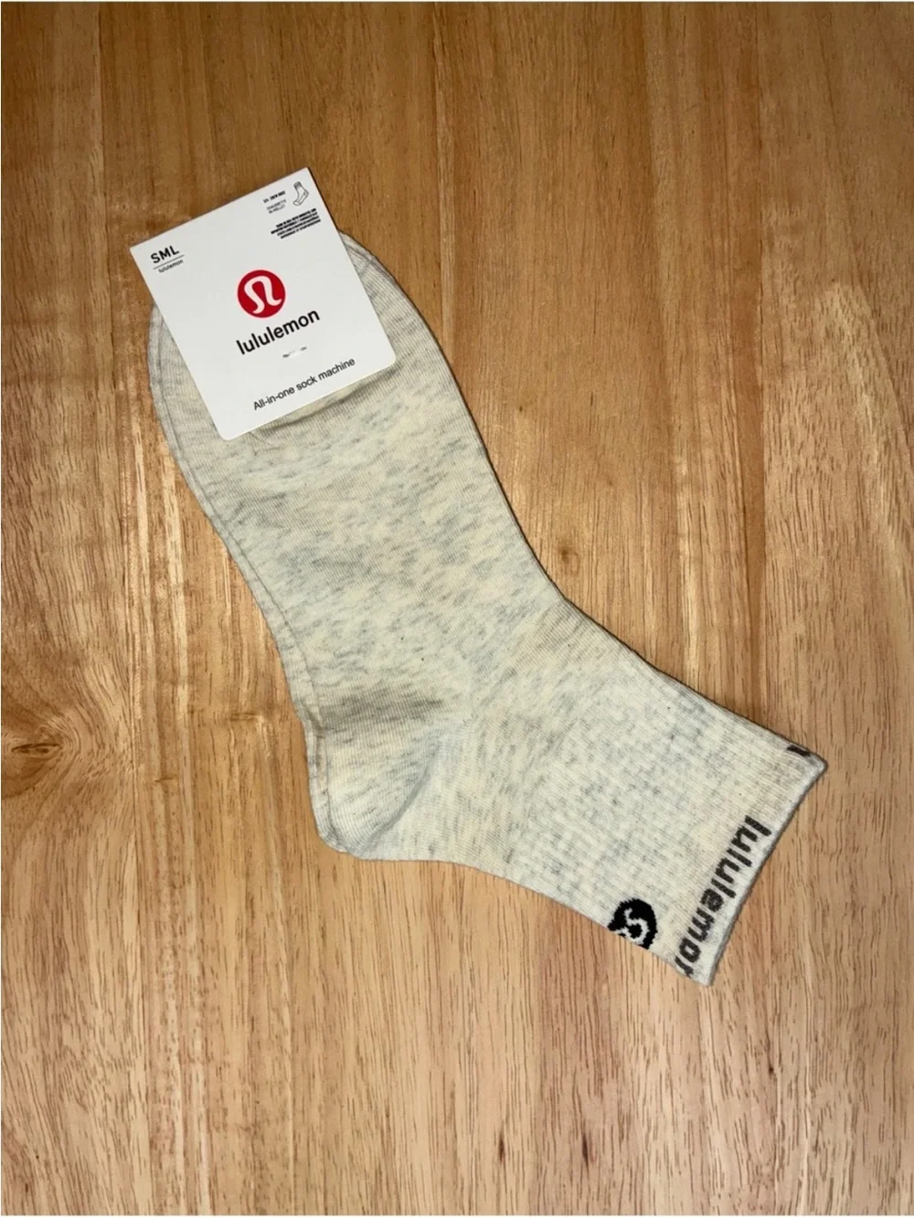 Lululemon 3/4 Crew Socks in Heathered Oatmeal - Size S/M (NWT)